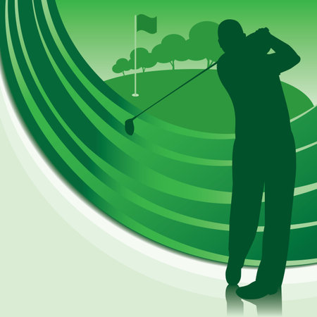 Golfer teeing offのイラスト素材