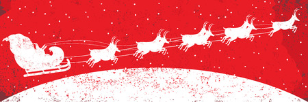 Santa with reindeerのイラスト素材