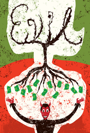 Money is the root of all evilのイラスト素材