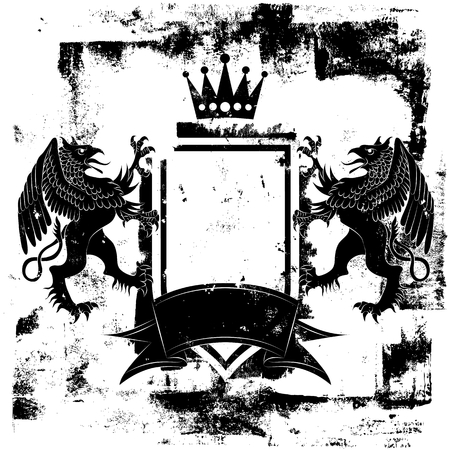 Black Griffin Coat of Armsのイラスト素材