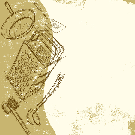 Kitchen Tools Backgroundのイラスト素材