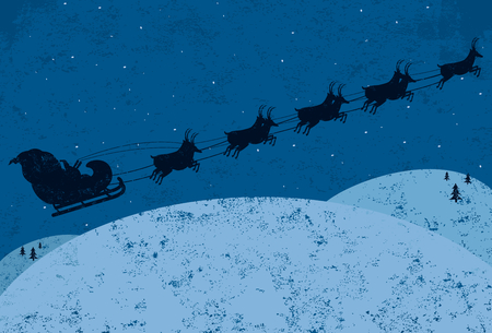 Santa Reindeer Nightのイラスト素材