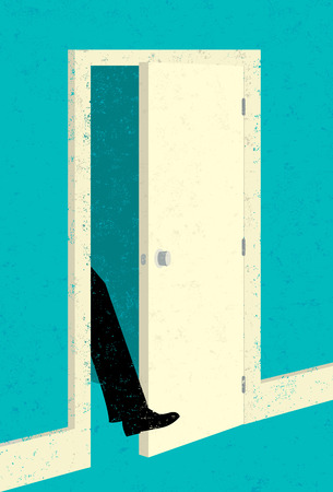 Getting your foot in the doorのイラスト素材