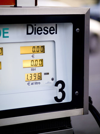 diesel pump and price display
