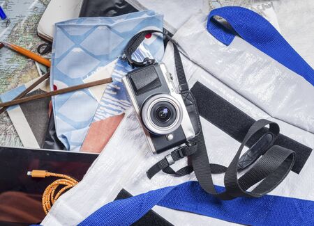 Asian Travel Planning, flat-lay shotの写真素材