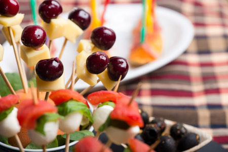 finger food and cold food for a summer fresh meal.