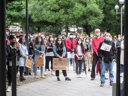 Cremona, Lombardy, Italy - 10 june 2020 People across Italy join protests against racism and police brutality as Italians joined people in the United States and around the world in protesting racism and police violence.のeditorial素材