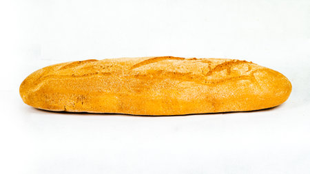 Isolated object on white background. Healthy baked bread, whole bread on white background.の写真素材