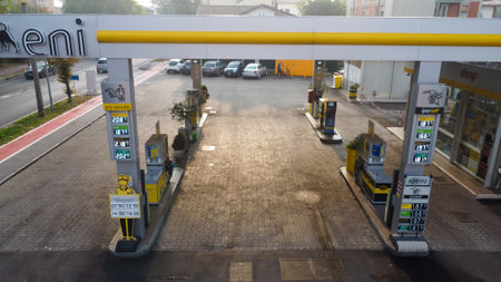 Eni is an Italian multinational oil and gas company headquartered in Rome.のeditorial素材