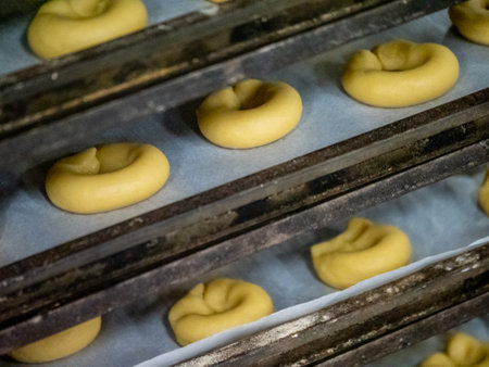 group of uncooked unbaked panettone sweet milanese italian chrstmas cakeのeditorial素材