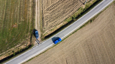 on the road in the countryside durig november 2022のeditorial素材