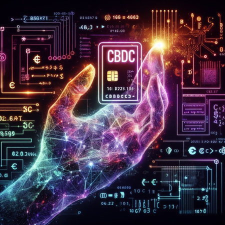 central bank digital currency and crypto signs graphic virtual money concept ai generative artの素材