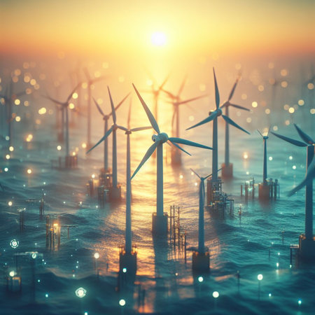 info graphic isometric depicting a set of clean energy generation icons and situation for better future ai artの素材