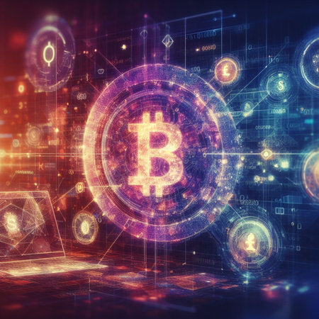 hand pay symbol graphic digital money, finance concept, virtual digital currency, and crypto value generative ai artの素材