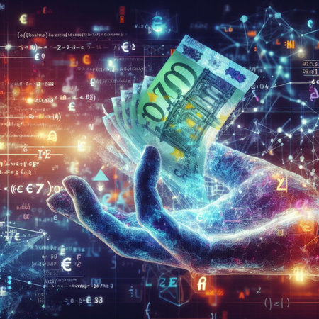 hand pay symbol graphic digital money, finance concept, virtual digital currency, and crypto valueの素材