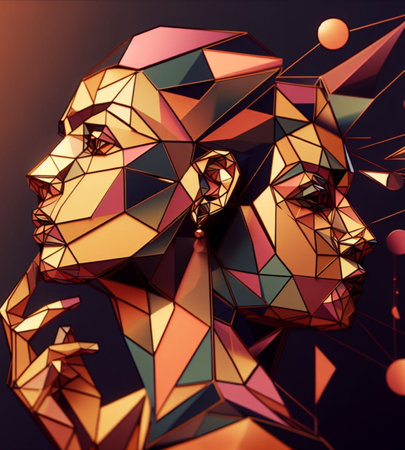 digital illustration unrecognizable human portrait depict deep emotion, distraught, mental illness art ai generatedの素材