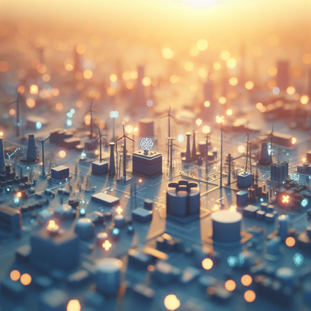 info graphic isometric depicting a set of clean energy generation icons and situation for better future ai artの素材