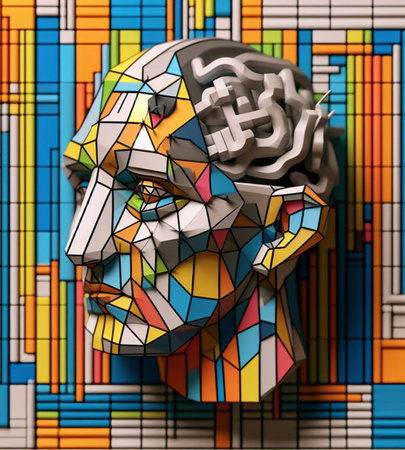 digital illustration unrecognizable human portrait depict deep emotion, distraught, mental illness art ai generatedの素材