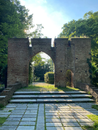 Corte dei Rossi medieval rock in Parma , italyの写真素材