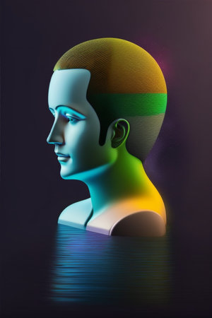 Colorful illustration in cartoon style. Mental illness concept.