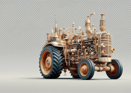 modern design of farming tractor vehicle illustration ai art generatedの写真素材