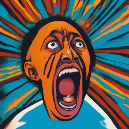 Colorful illustration in cartoon style. Mental illness concept.の写真素材