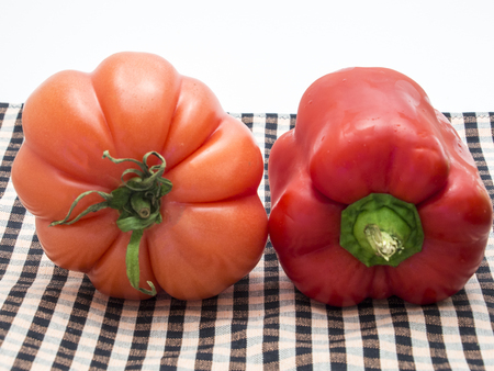 A pair of red peppersの写真素材