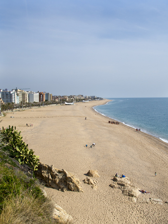 Views of the beach of Calella, Spainの写真素材