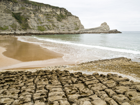 Rocky beach on the Cantabrian coast, Spainの写真素材