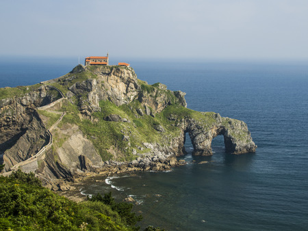 San Juan de Gaztelugatxe, Spainの写真素材
