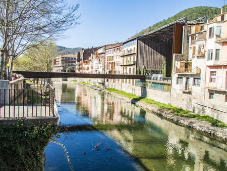 The River Ripoll in Catalonia, Spainの写真素材