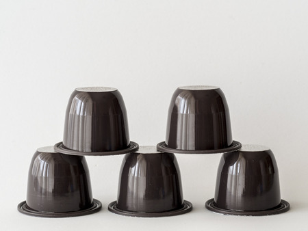 Stacked coffee capsulesの写真素材