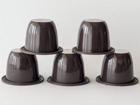 Stacked coffee capsulesの写真素材