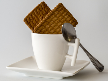 Cup of coffee with cookiesの写真素材