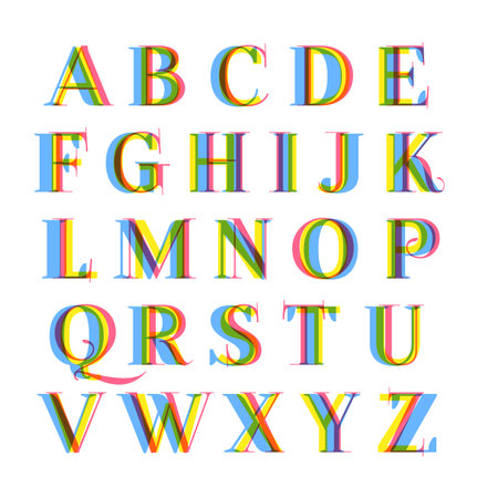Nice modern colorful alphabet set のイラスト素材