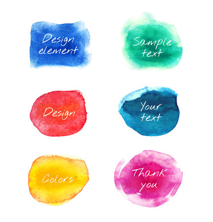 Colorful watercolor design elements のイラスト素材