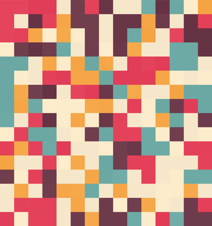 Squares retro pattern のイラスト素材