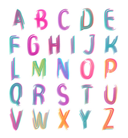 Felt-tip pen overlay fontのイラスト素材