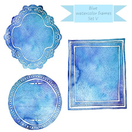 Vintage artistic frames. Watercolor background. Hand drawn background.の写真素材