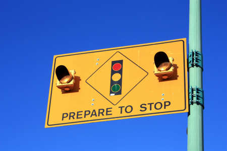 'Prepare To Stop' Road Traffic Signの写真素材