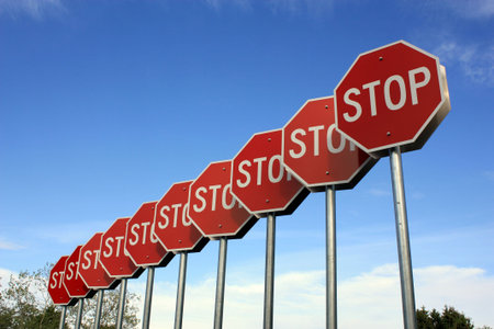 'Stop' Signs With Plenty Of Room For Your Textの写真素材