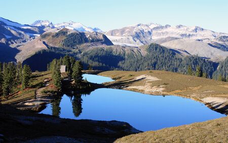 Elfin Lakes and Hut in Garibaldi Provincial Park, British Columbia, Canada.の写真素材