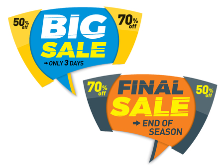 Sale label price tag banner badge template sticker design. Vector illustration.のイラスト素材