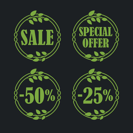 Sale label price tag banner badge in flora design. Vector illustrationのイラスト素材
