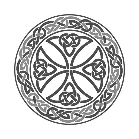 Vector celtic cross. Ethnic ornament. Geometric designのイラスト素材