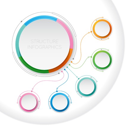 Infographics template with a five structure elements of businessのイラスト素材