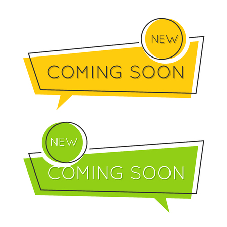 Flat speech bubble shaped horizontal banners, price tags, stickers, badges. Vector illustrationのイラスト素材