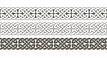 Celtic knot braided frame border ornament. Vector illustration.のイラスト素材