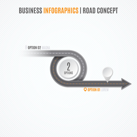 Navigation map infographic concept. Crossroad with the right way. Vector illustrationのイラスト素材