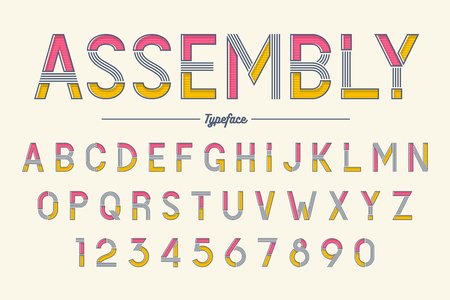 Assembly vector decorative font design, alphabet, typeface, typography Vector illustrationのイラスト素材